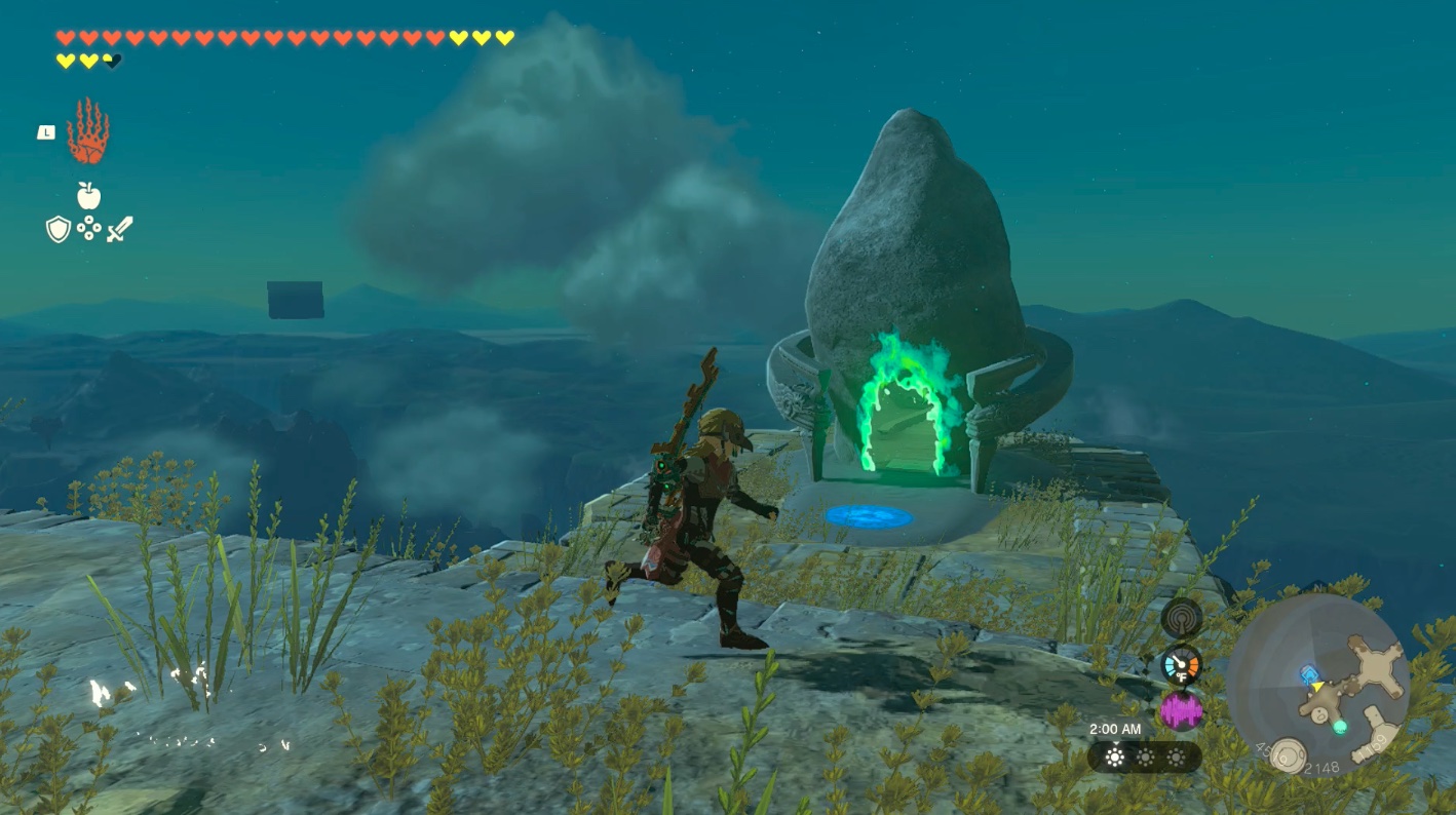 Link runs past the Gikaku Shrine location in Zelda: Tears of the Kingdom