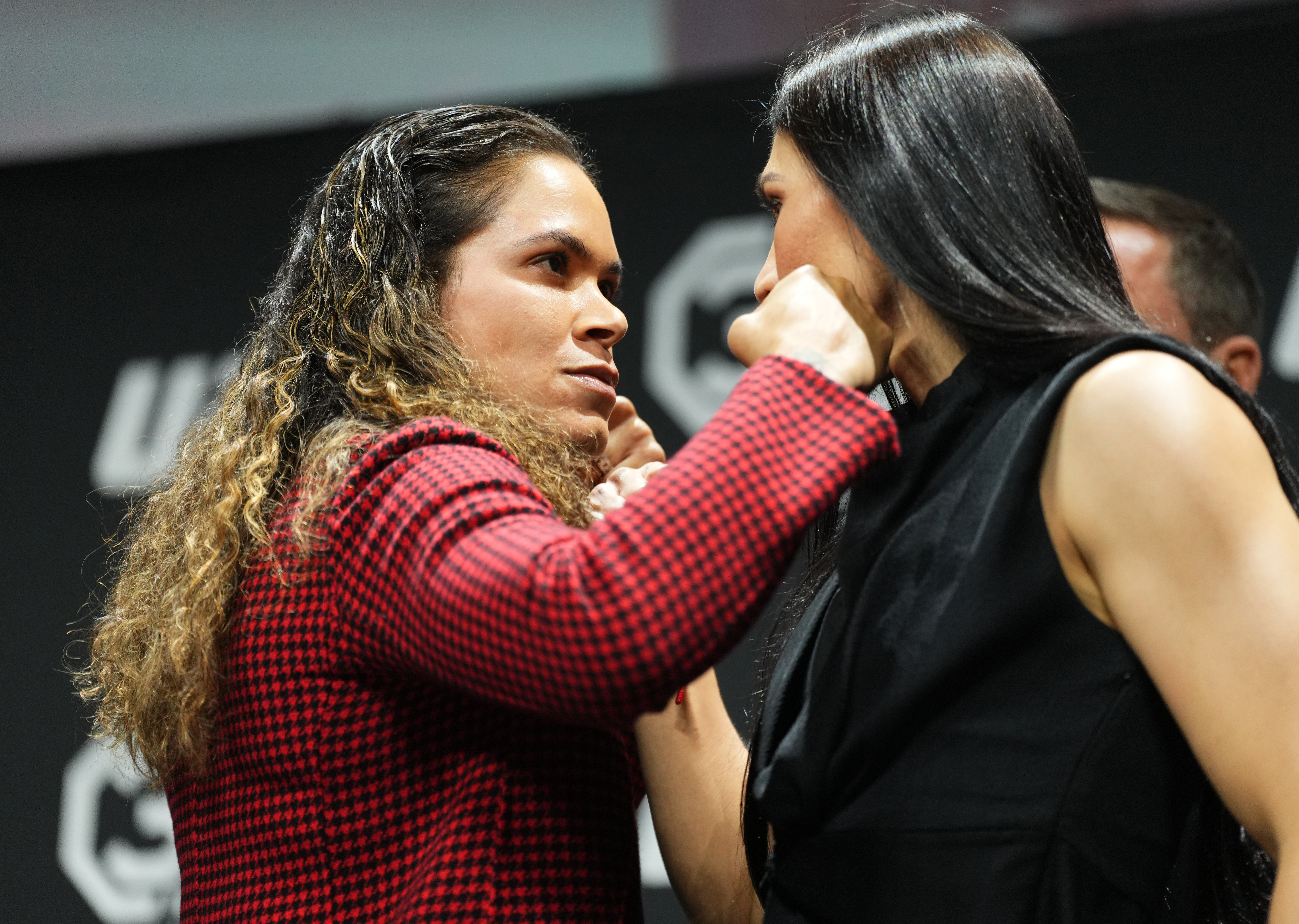 Amanda Nunes and Irene Aldana face off