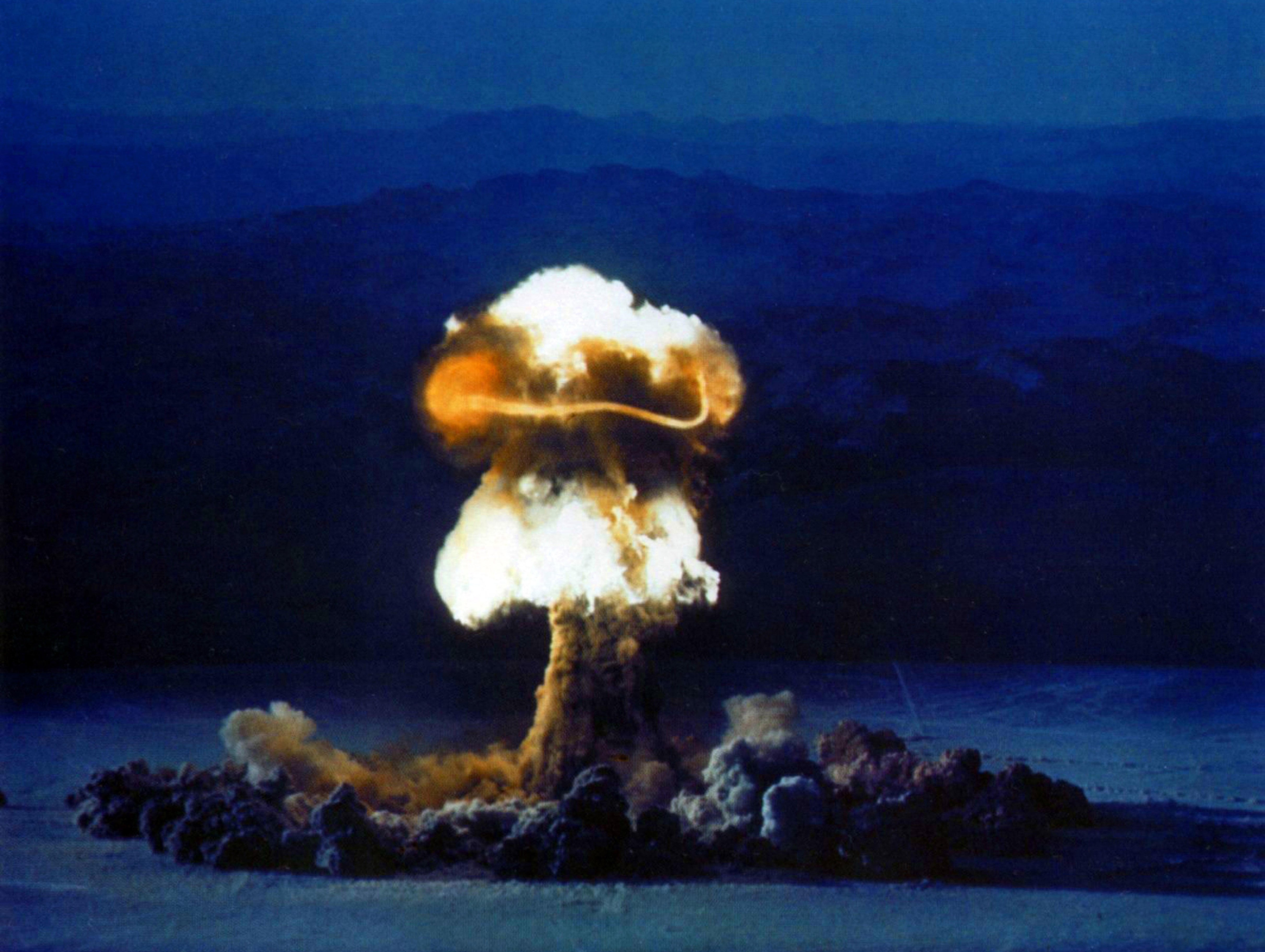 US Nuclear device (bomb) test ‘Priscilla’ 24 June 1957. Test Height and Type: 700 Foot Balloon with a yield of Yield: 37 kt. Weapon Explosion .