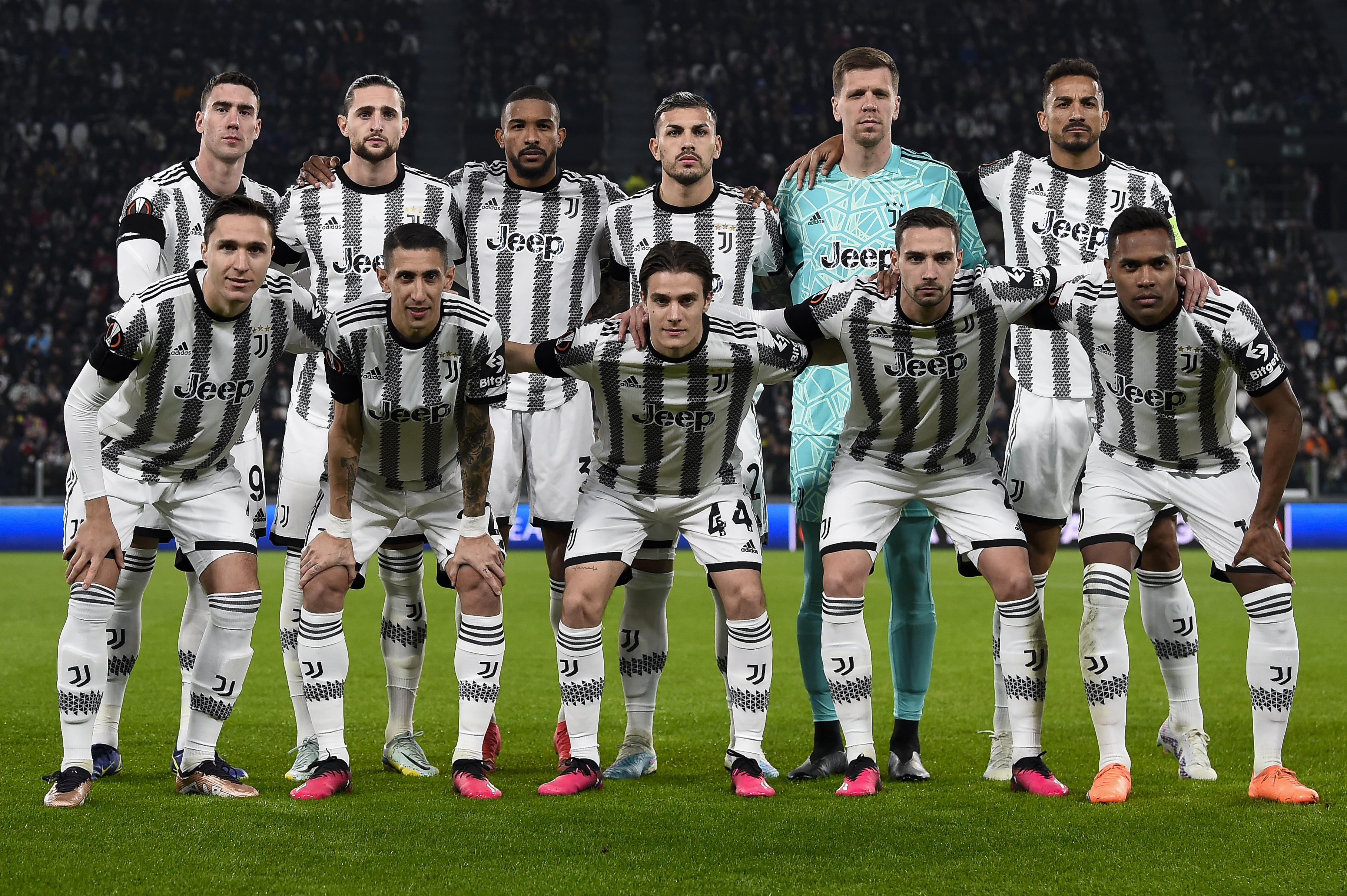 Players of Juventus FC pose for a team photo prior to the...