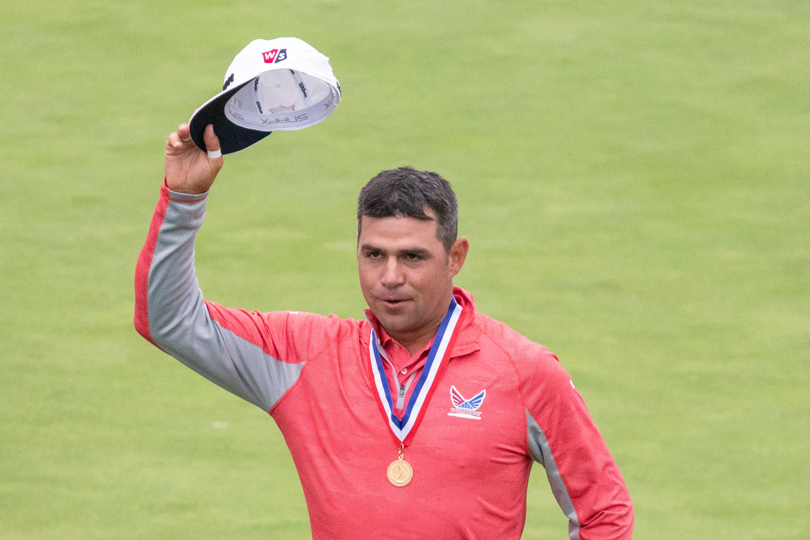 Gary Woodland after being presented the Jack Nicklaus Medal for winning the 2019 U.S. Open during the final round of the 2019 U.S. Open golf tournament at Pebble Beach Golf Links.
