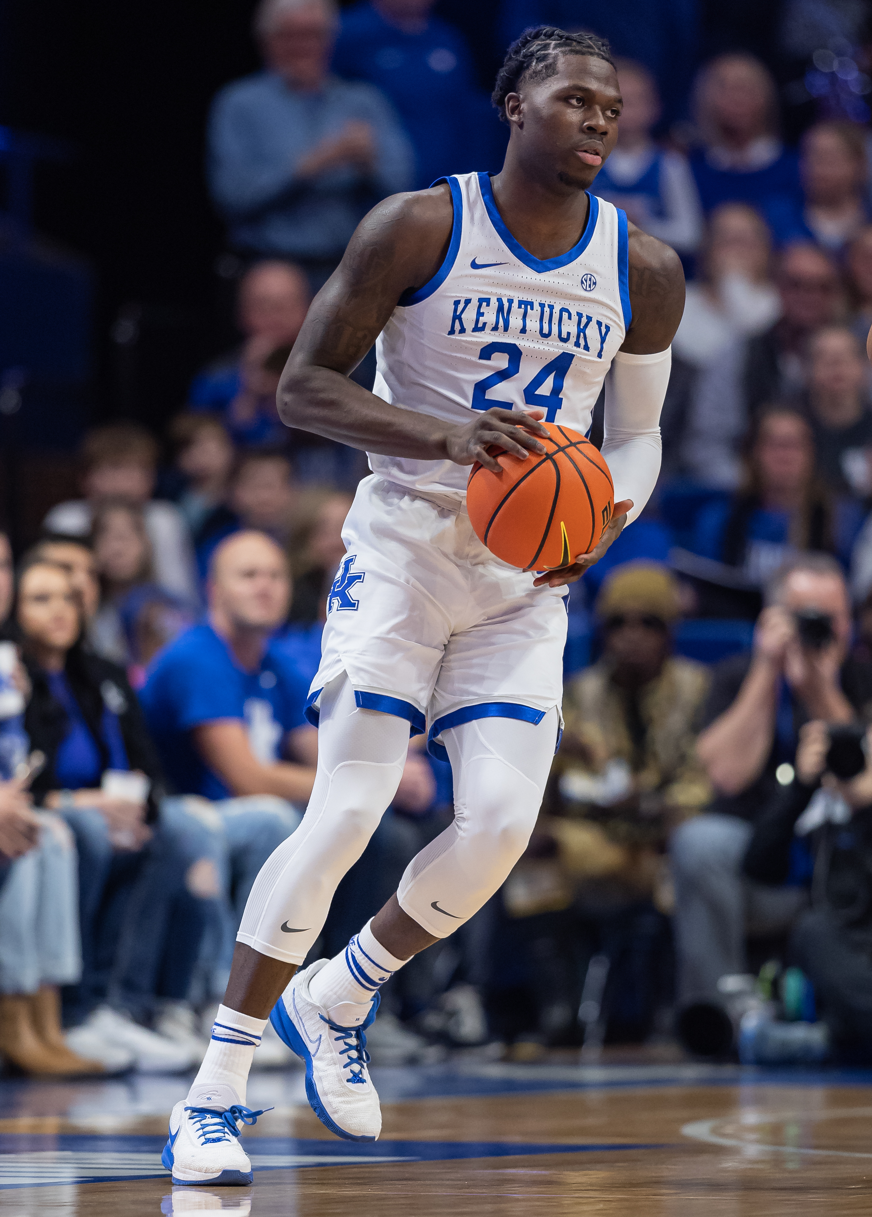 Chris Livingston #24 of the Kentucky Wildcats is seen during the game against the Florida Gators at Rupp Arena on February 4, 2023 in Lexington, Kentucky.