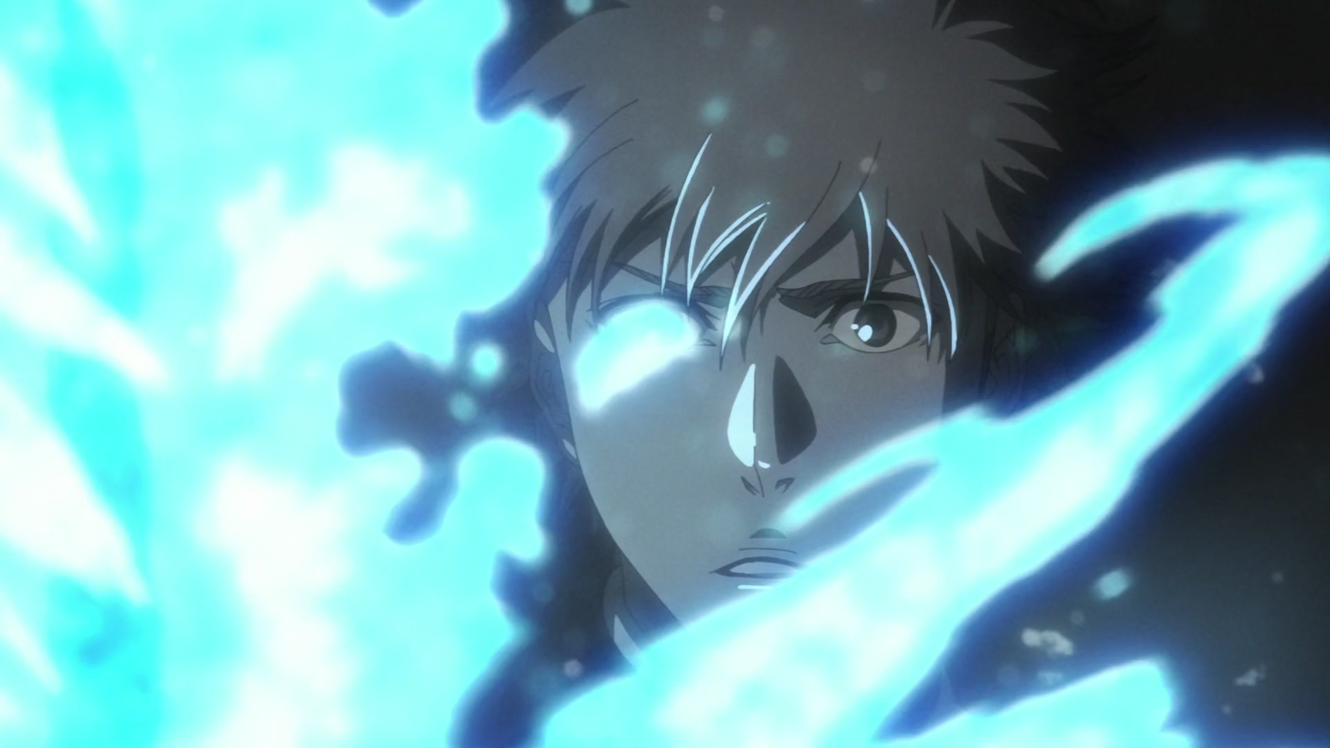 A shot of blue magic reaching out to Ichigo in a still from Bleach Thousand-Year Blood War