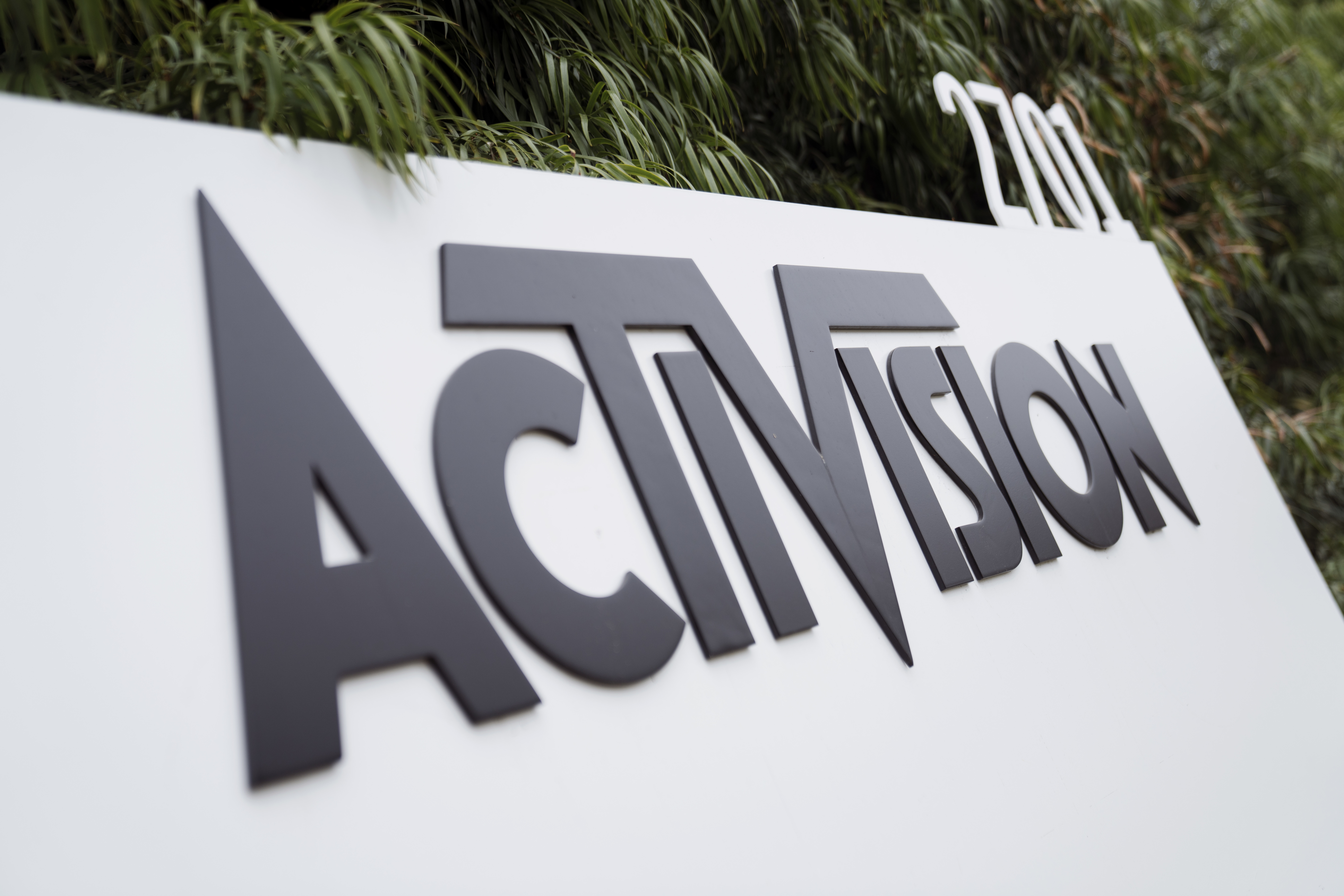 A sign for Activision outside its California headquarters.