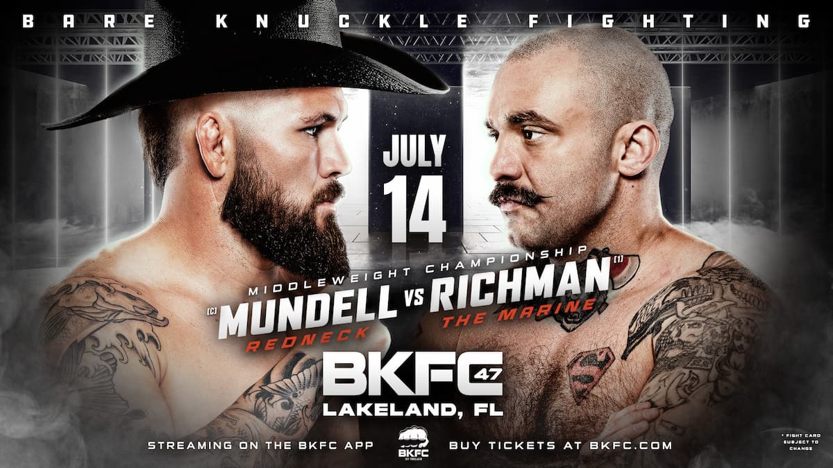 David Mundell defends the BKFC middleweight championship against Mike Richman tonight!