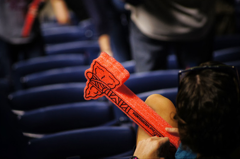The Atlanta Braves tomahawk, a proud symbol of being a jerk