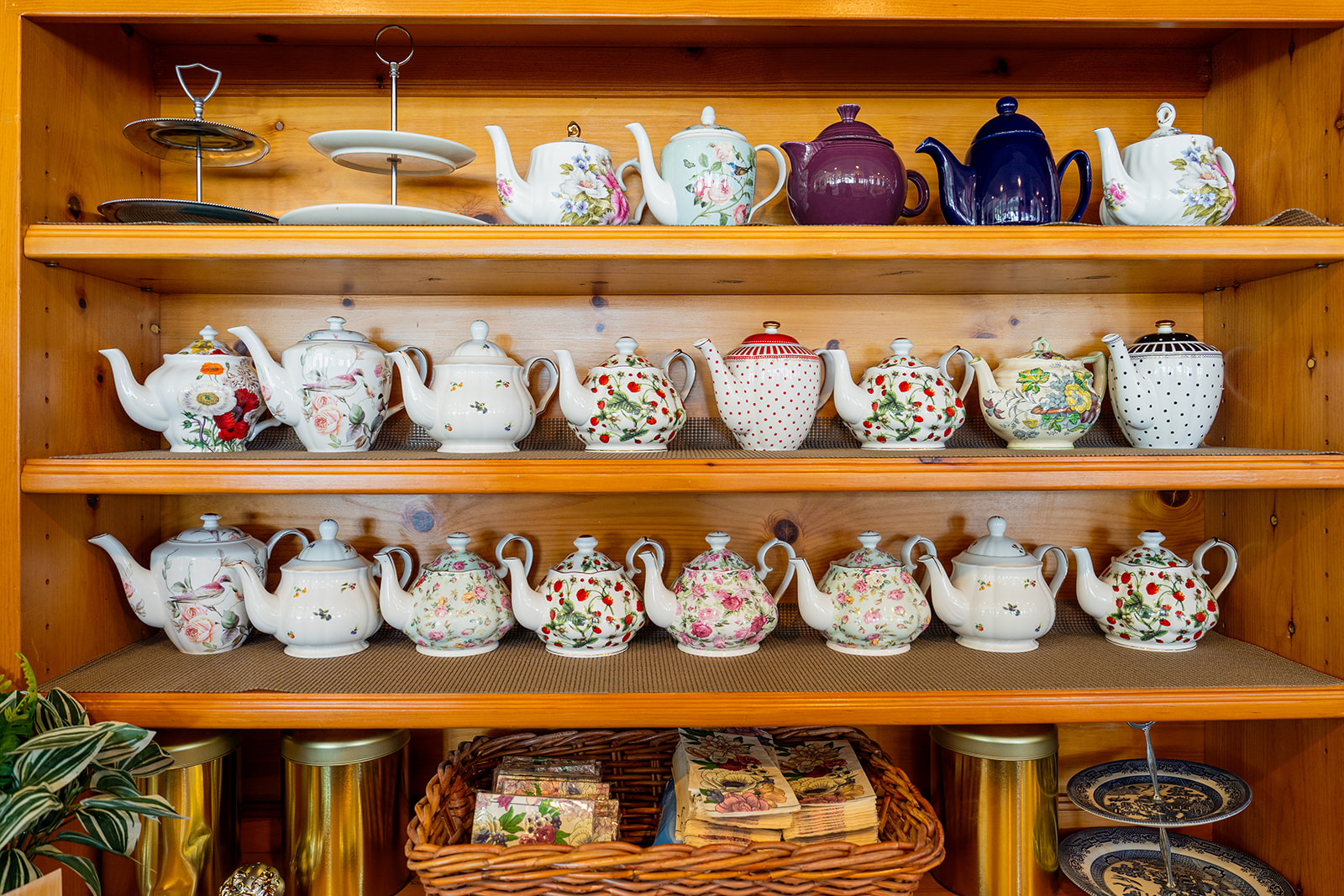 A collection of tea pots.