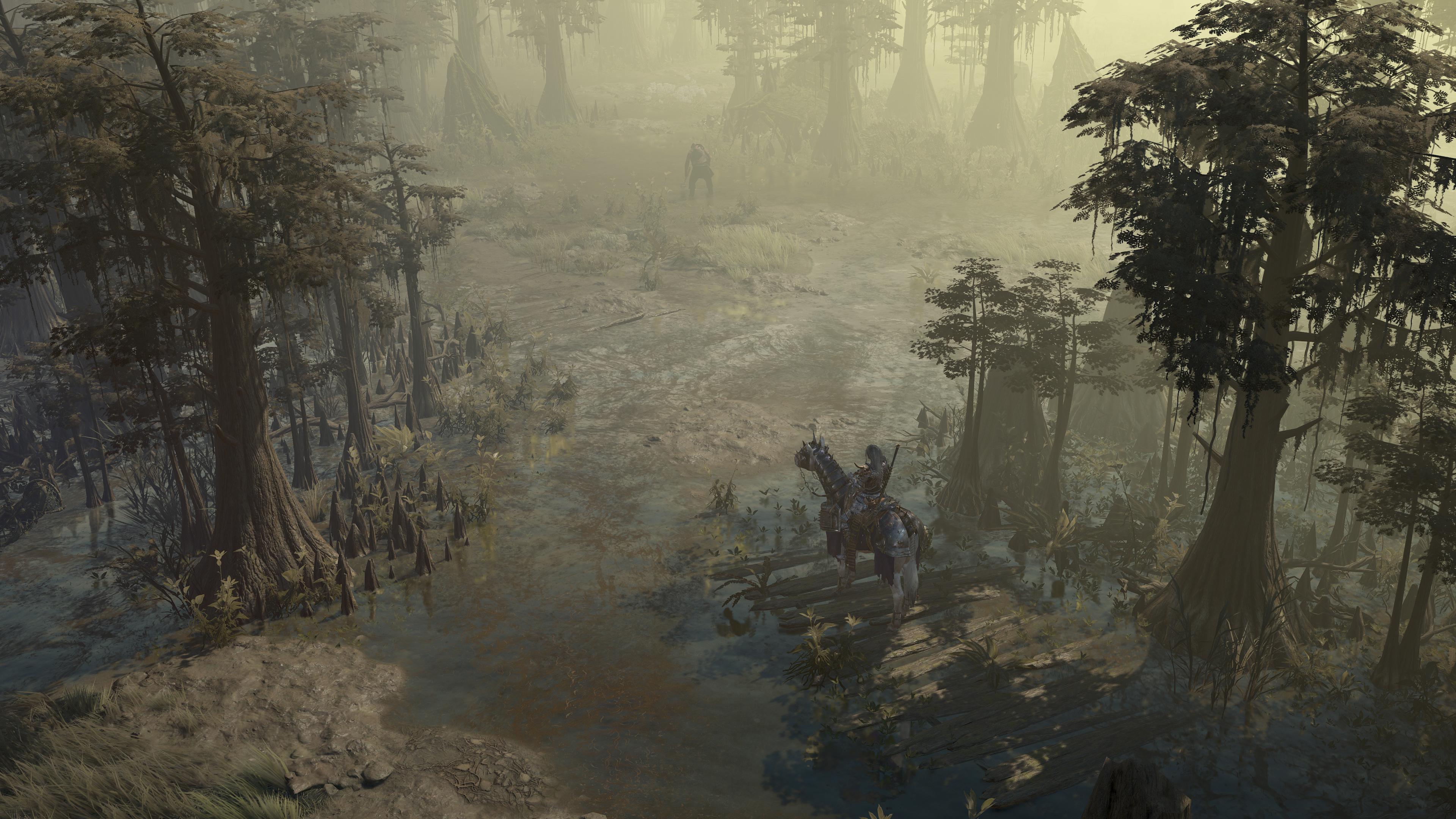 The Wanderer rids around Hawezar in art work for Diablo 4