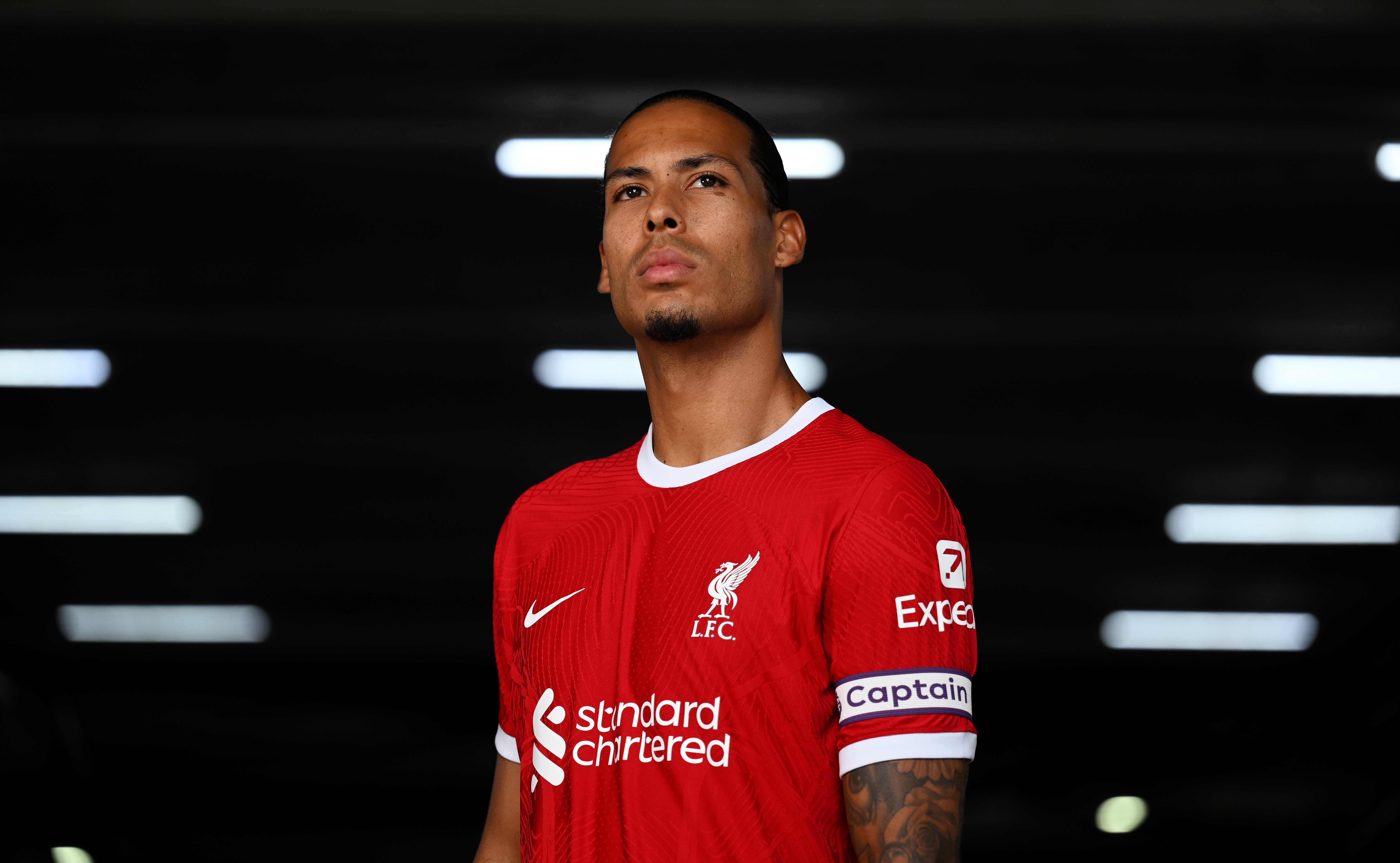 New Liverpool FC captain Virgil van Dijk at the National Stadium on July 30, 2023 in Singapore.