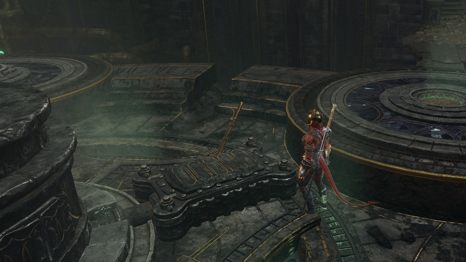 Karlach standing over the mould chamber on the Adamantine Forge in Baldur’s Gate 3.