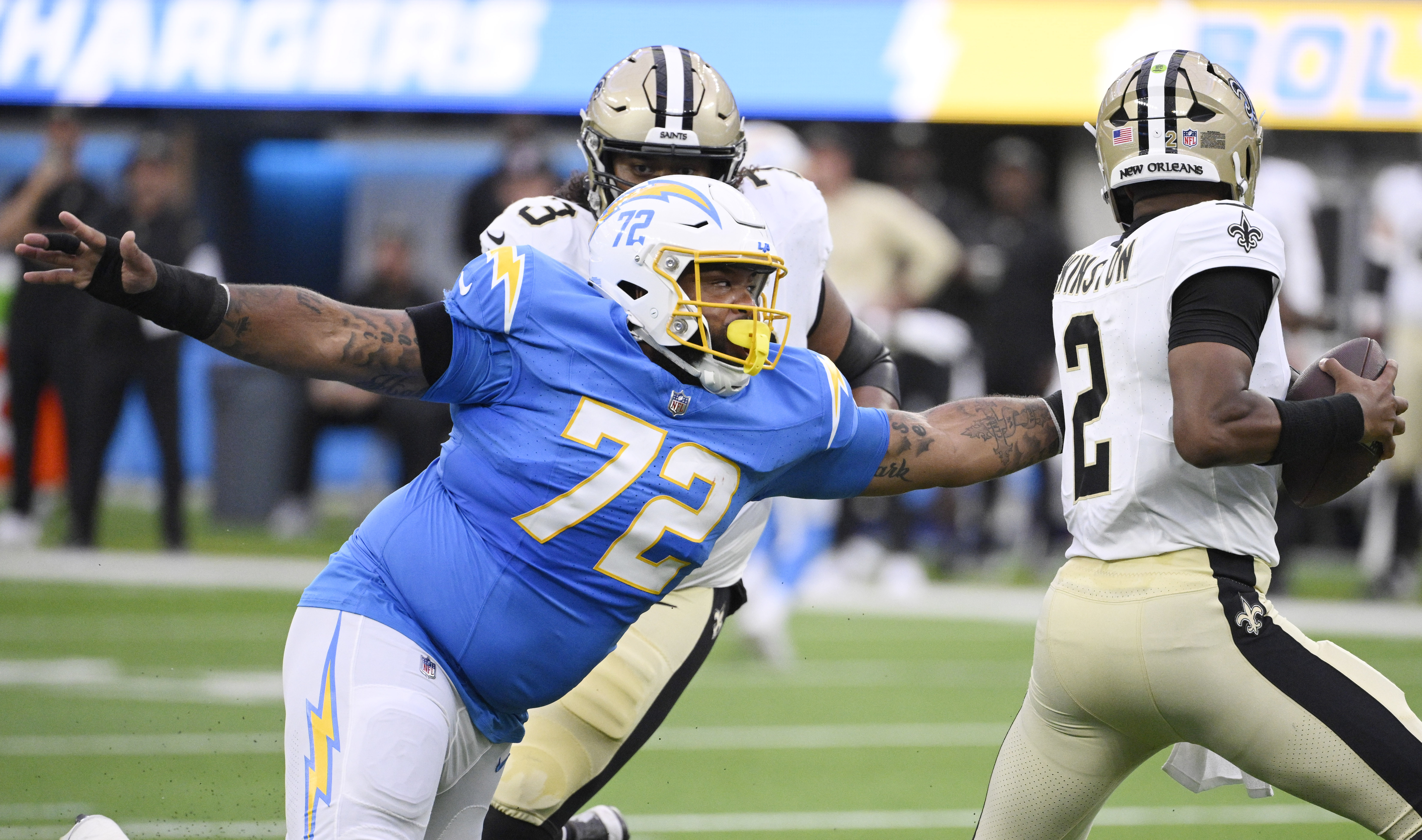 New Orleans Saints defeated the Los Angeles Chargers 22-17 during a pre-season NFL football game.