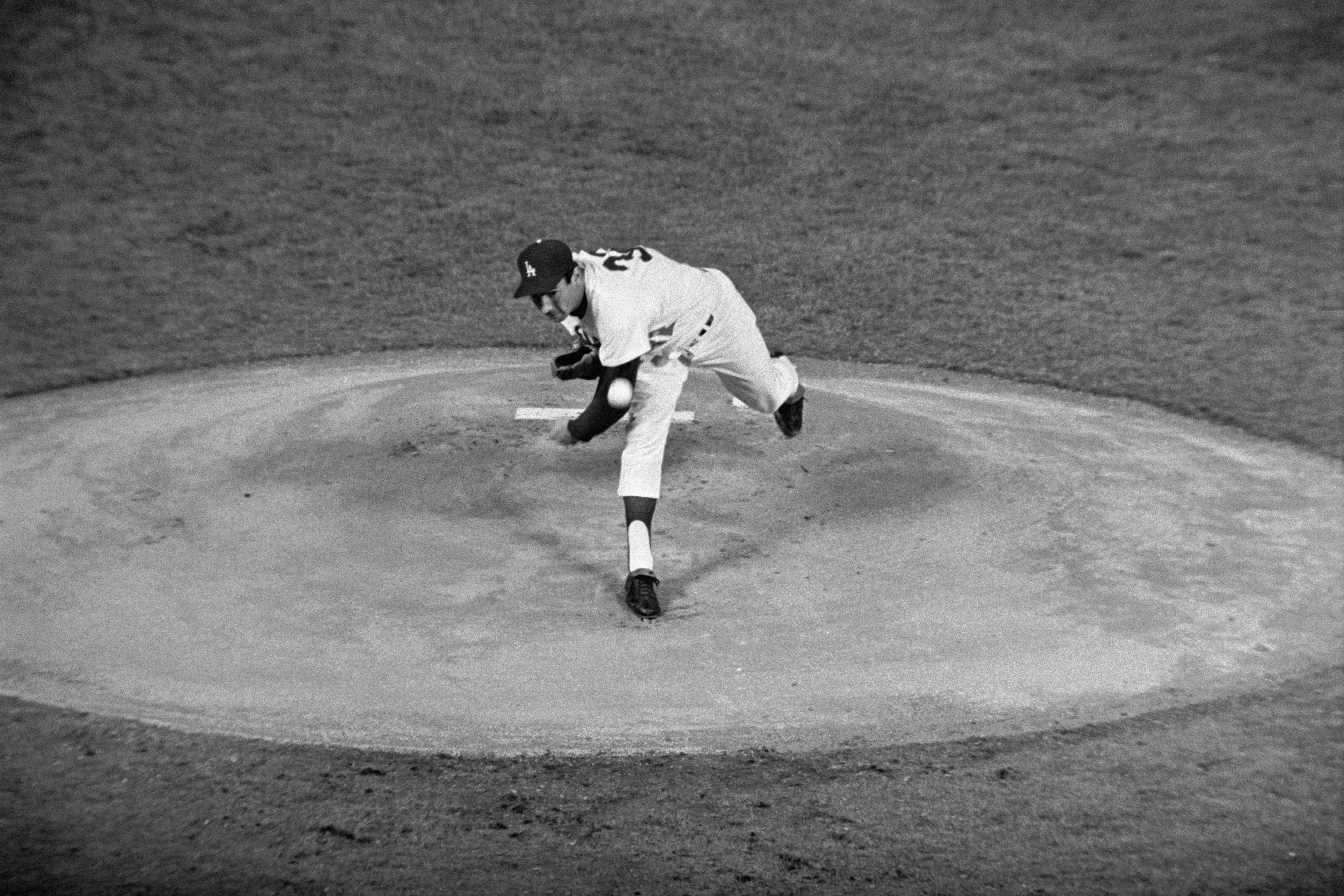 Sandy Koufax Pitching Baseball