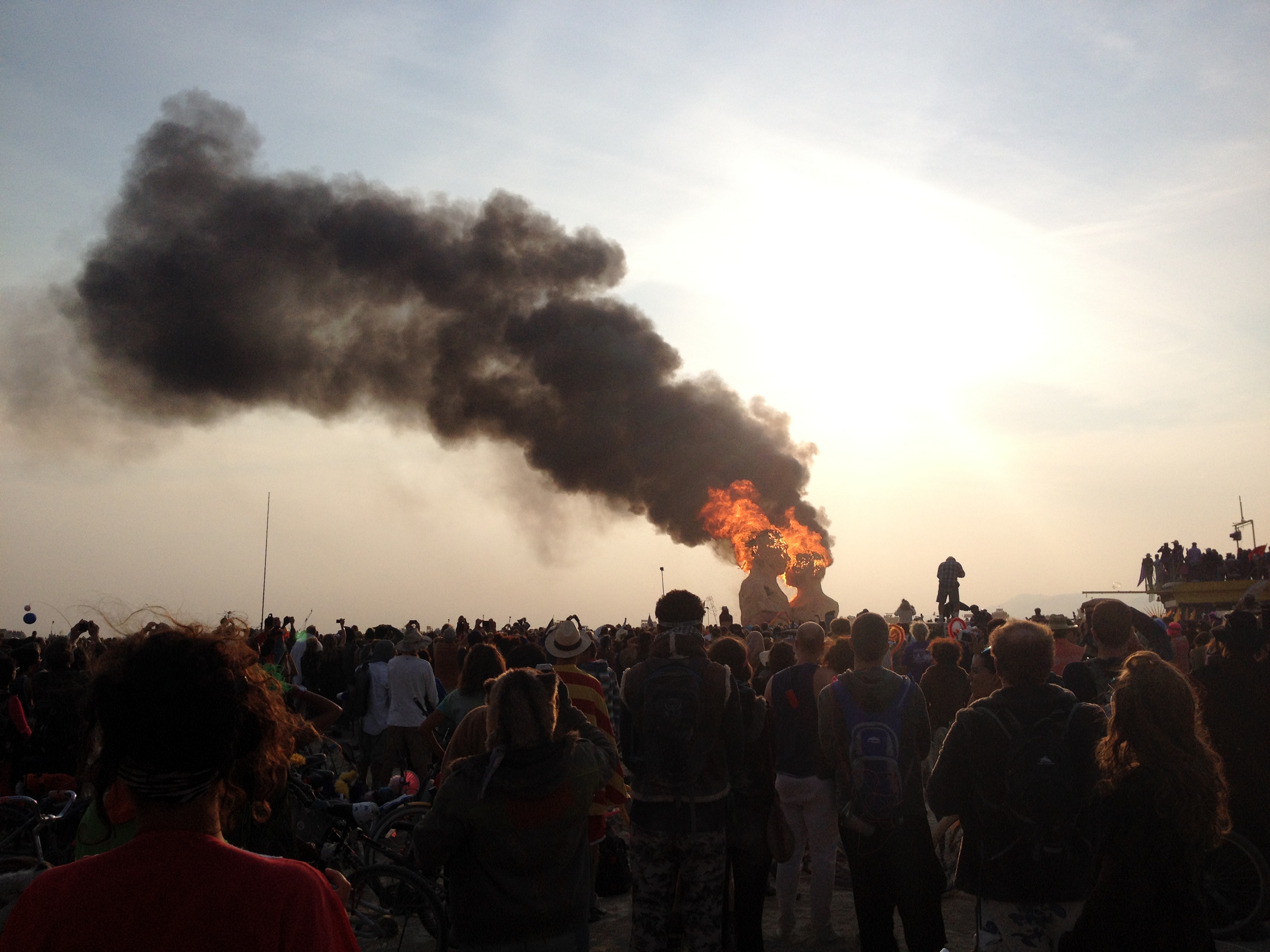 A fire at the Burning Man festival