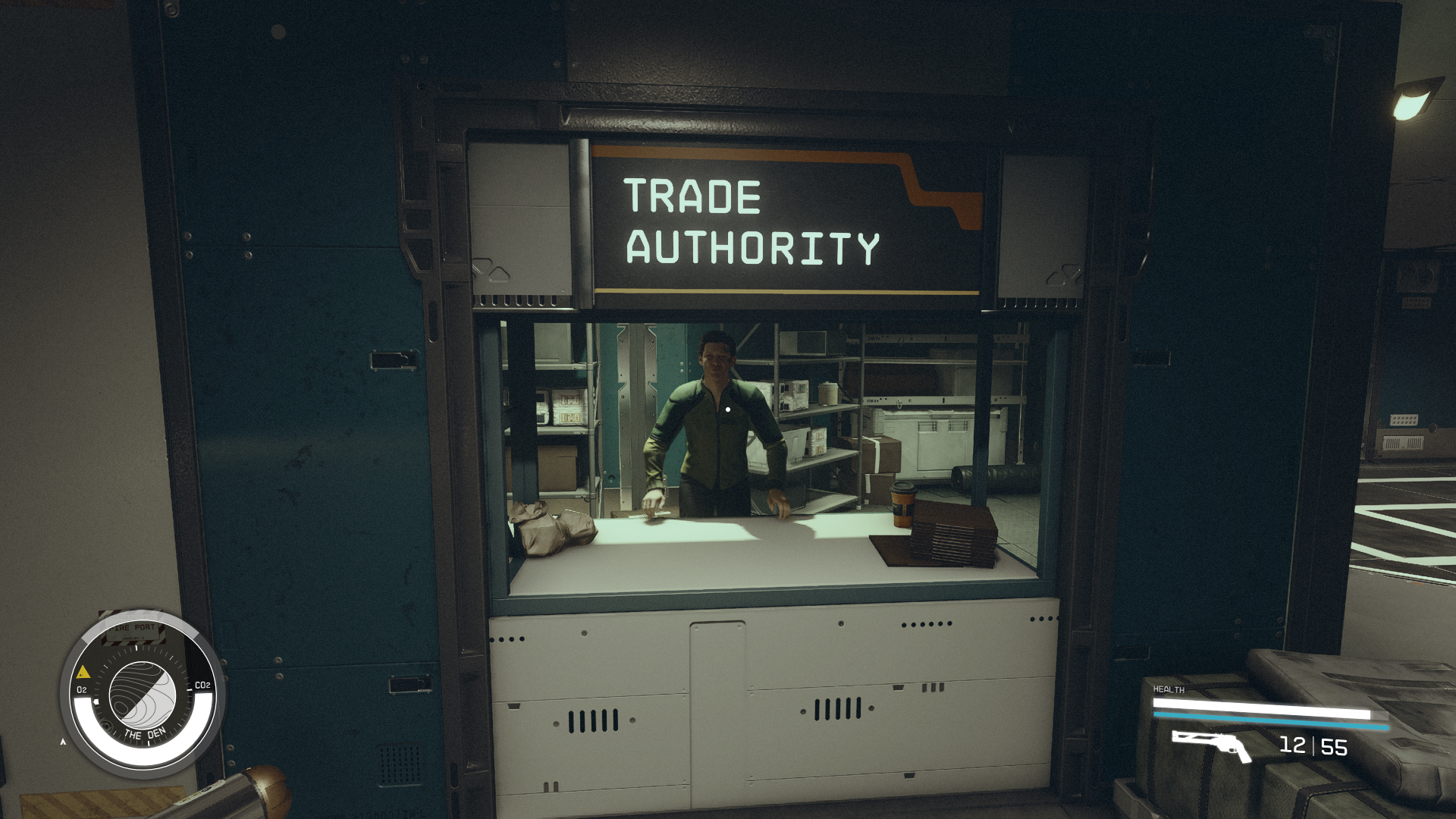 The Trade Authority store front in The Den in Starfield