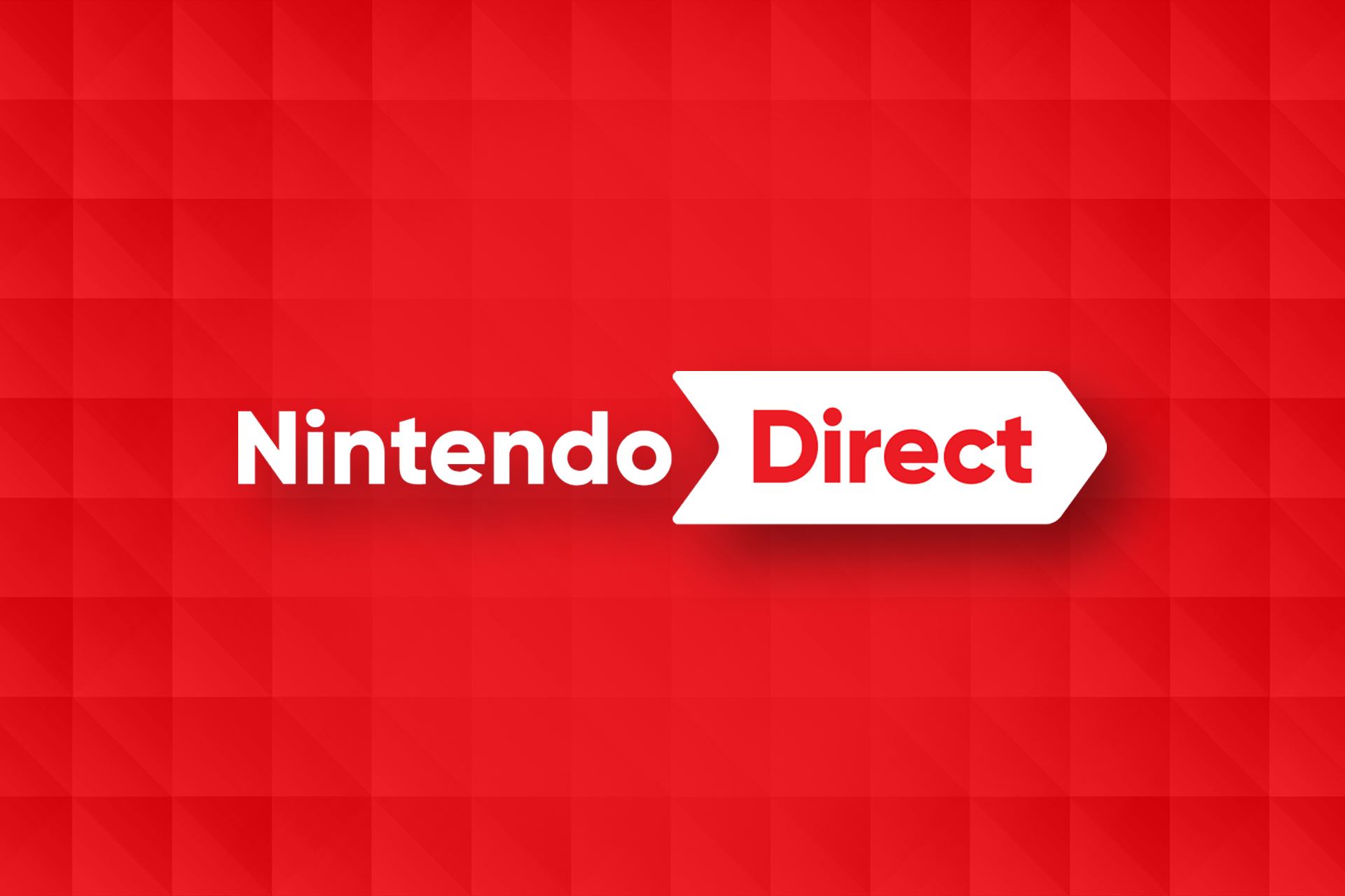 The Nintendo Direct logo on a checkered background