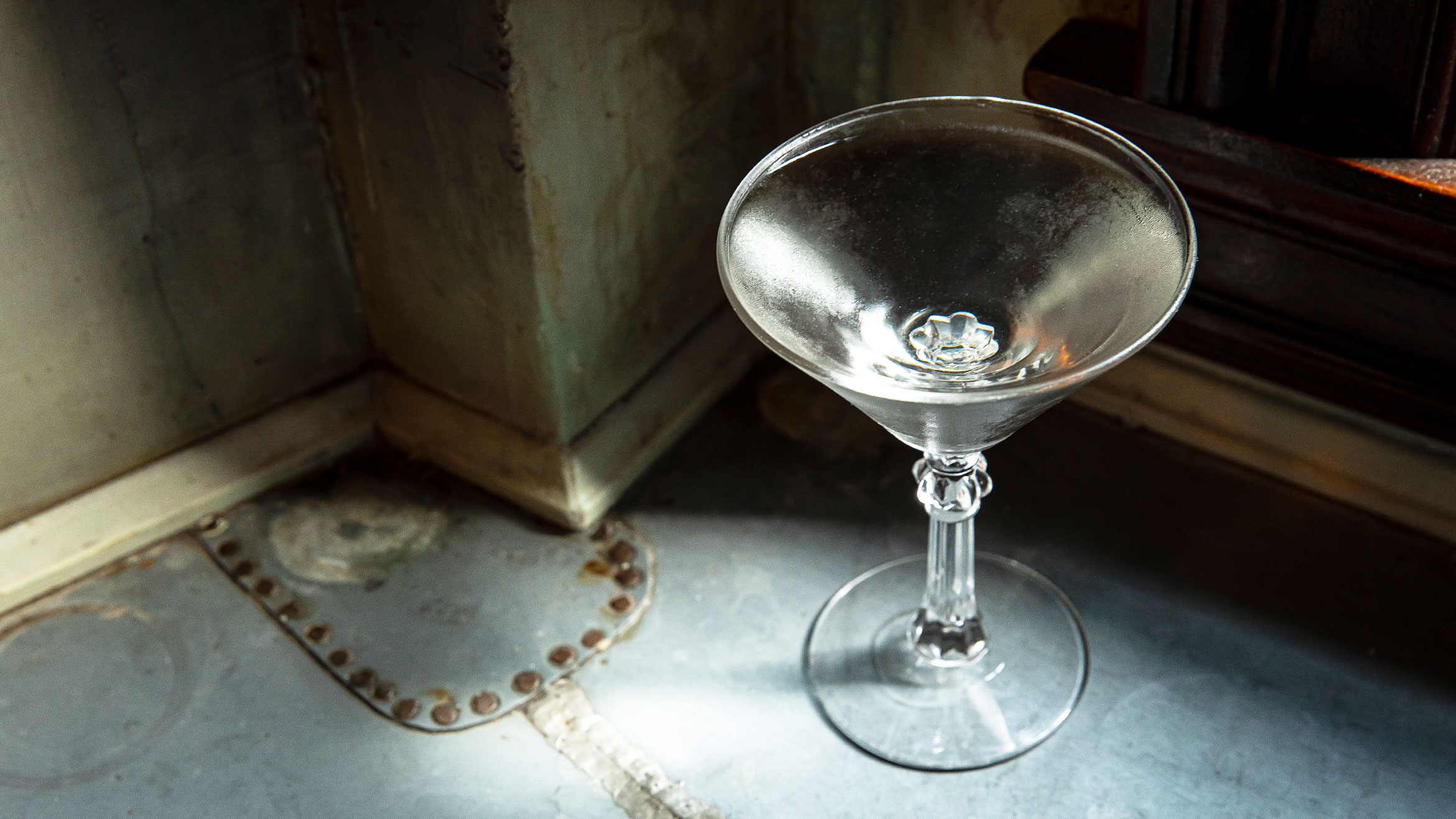 A martini in a martini glass