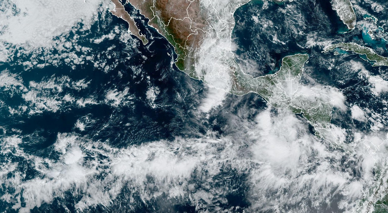 Satellite image of Hurricane Otis over Mexico.