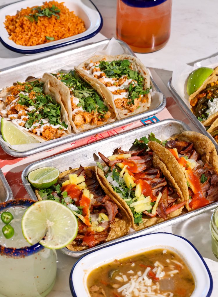 Trays of tacos.