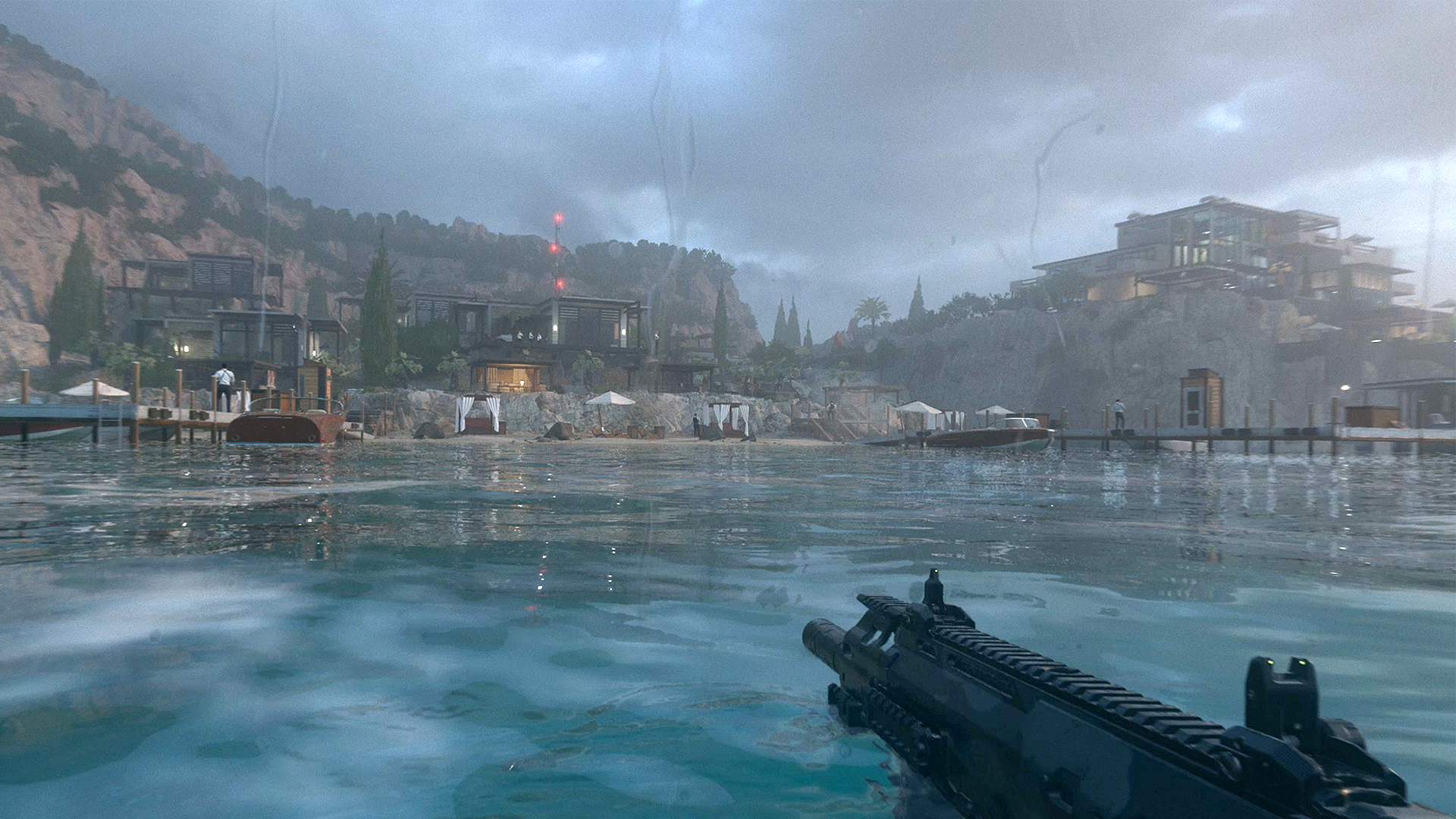 Call of Duty: Modern Warfare 3 approaching a beach-side mansion during Oligarch.