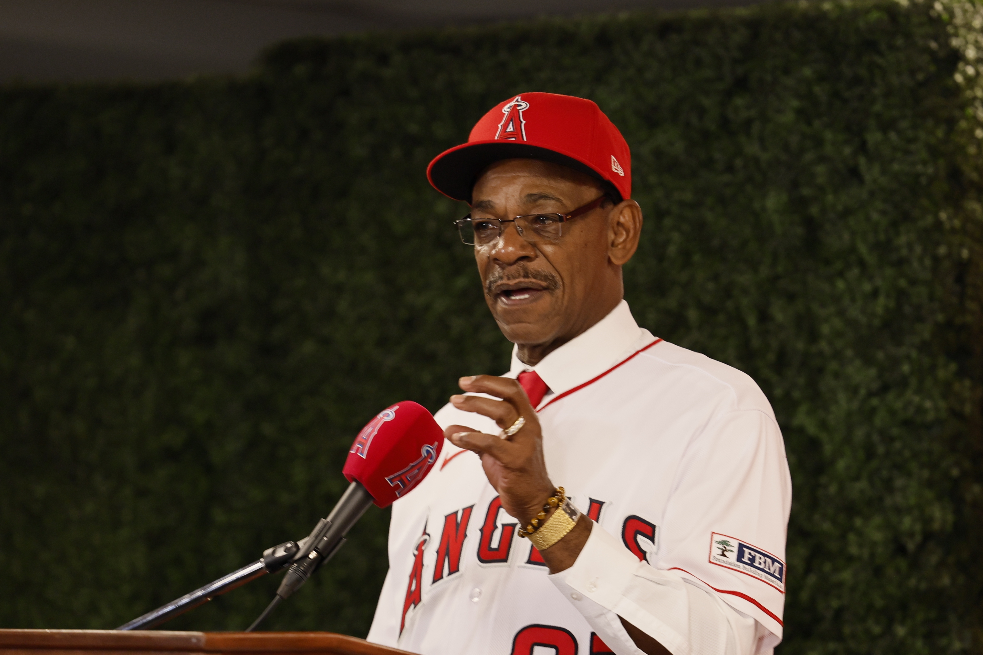 Los Angeles Angels introduced Ron Washington as their new manager.