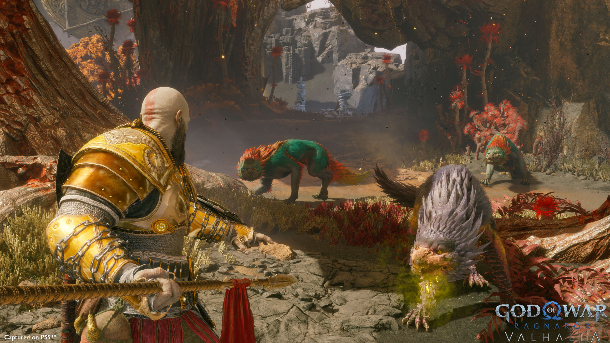 Kratos faces a group of enemies in God of War Ragnarök: Valhalla 