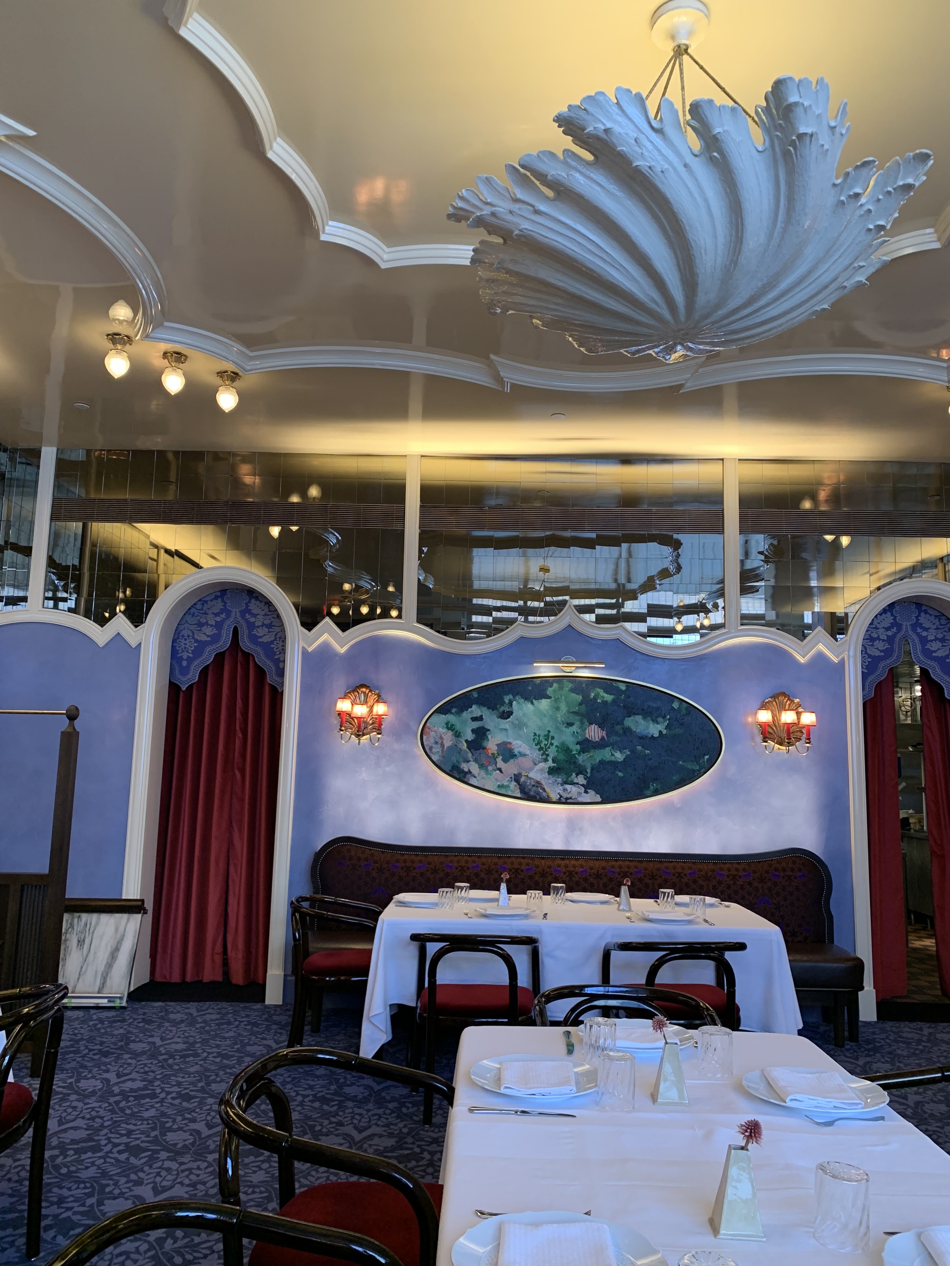 Inside the aquatic-themed dining room of Amado Grill.