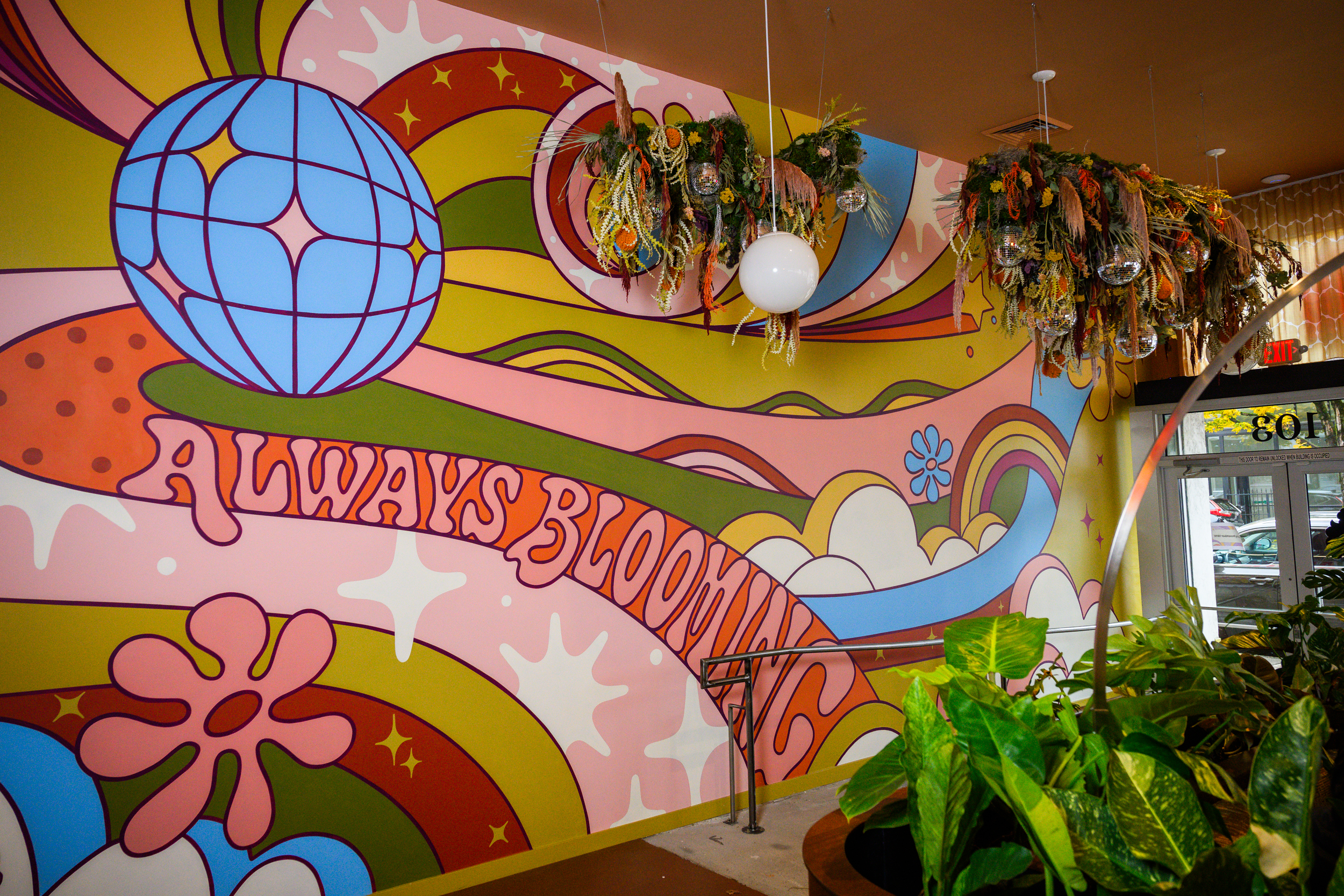 The mural at Flour Bloom.