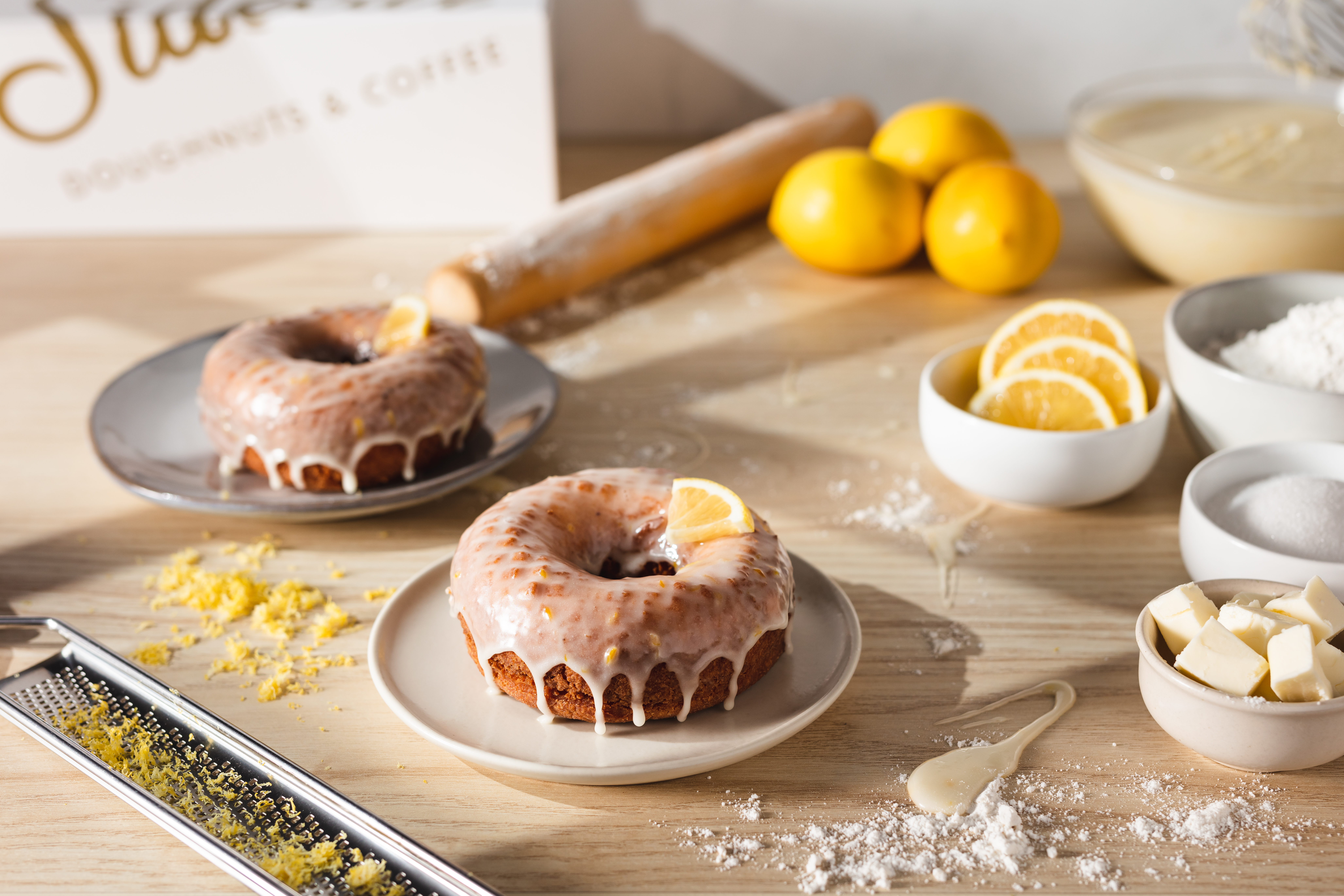 Lemon pound cake doughnuts.