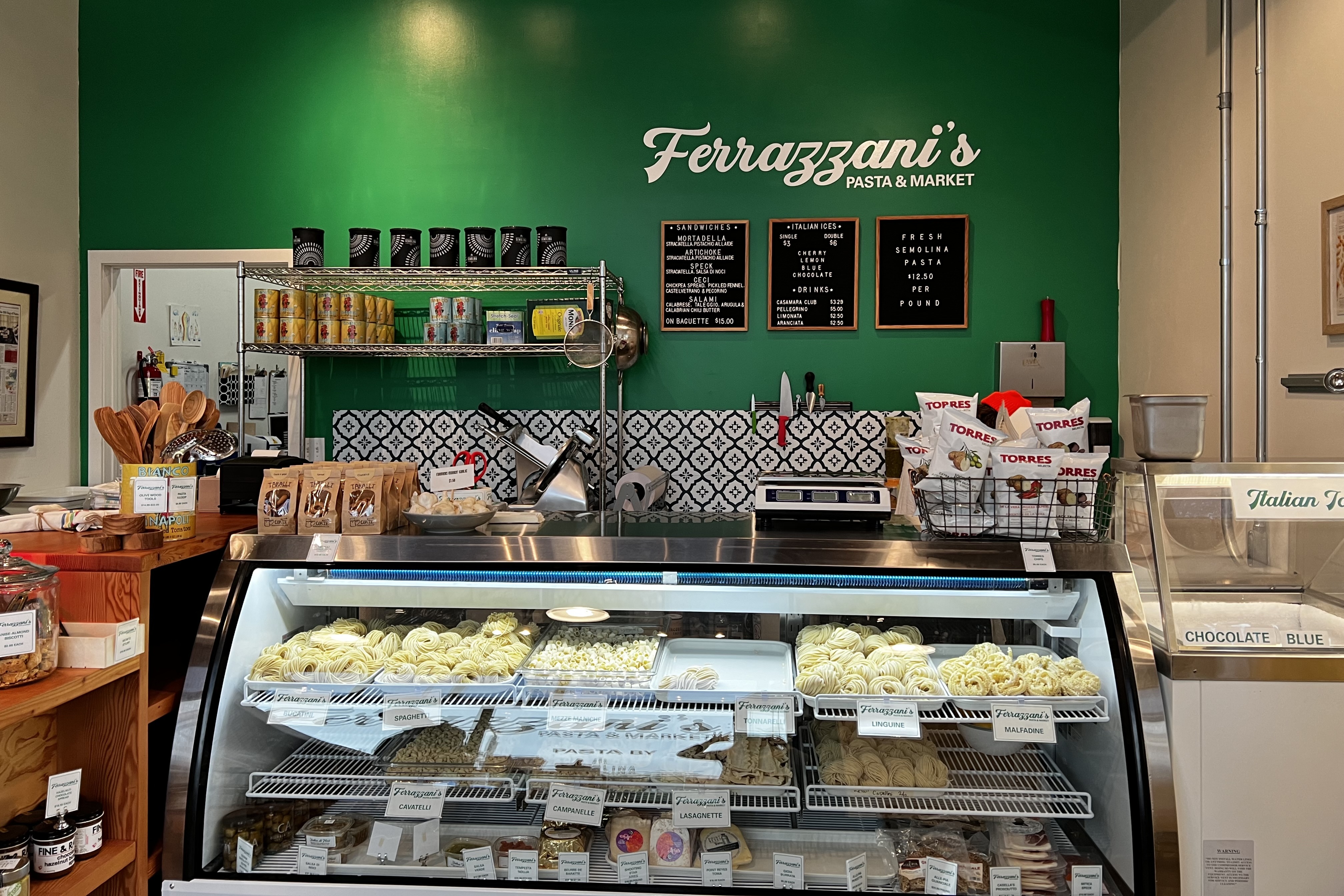 Inside Ferrazzani’s Pasta &amp; Market in Pasadena.