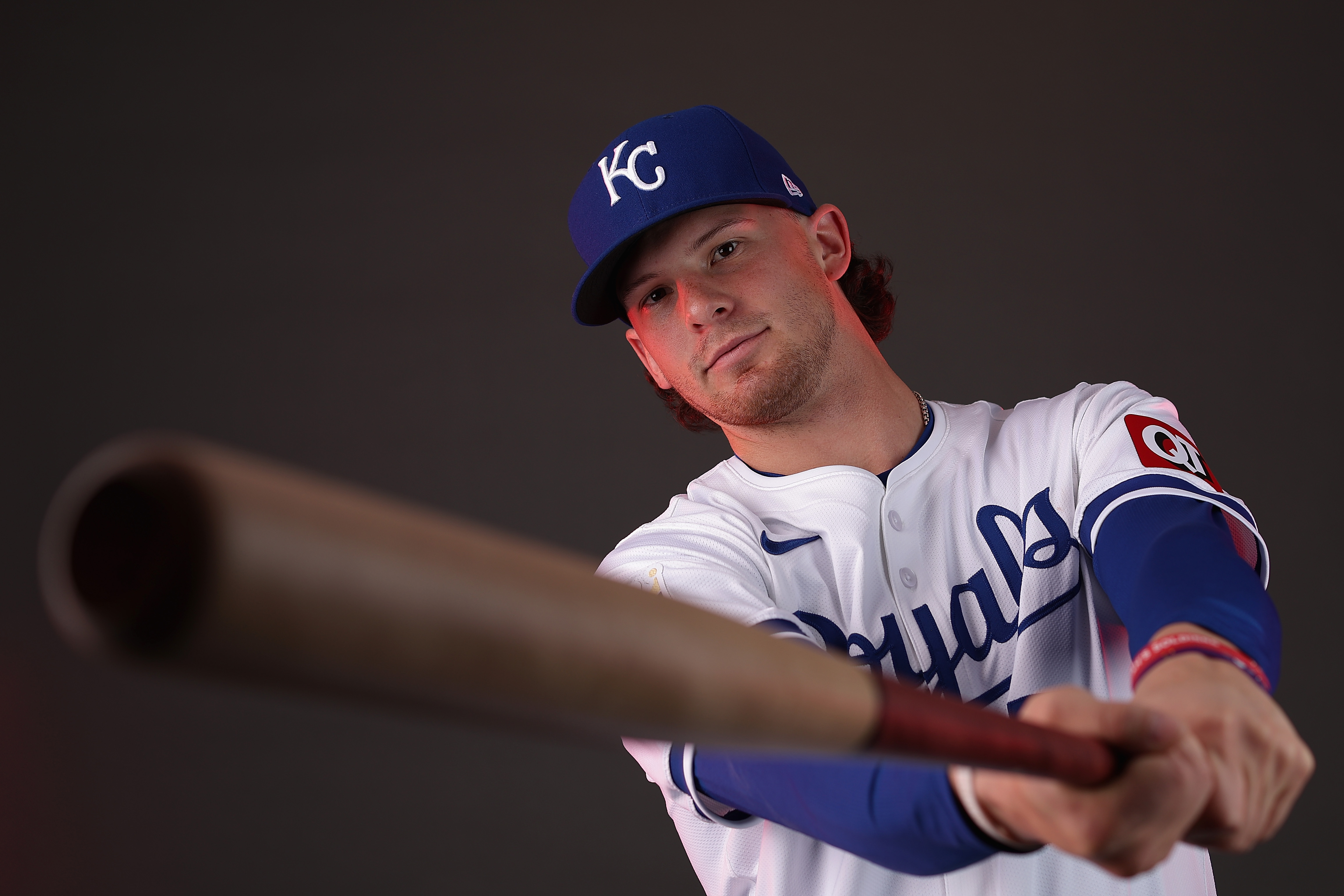 Bobby Witt Jr. #7 of the Kansas City Royals poses for a portrait during photo day at Surprise Stadium on February 22, 2024 in Surprise, Arizona.