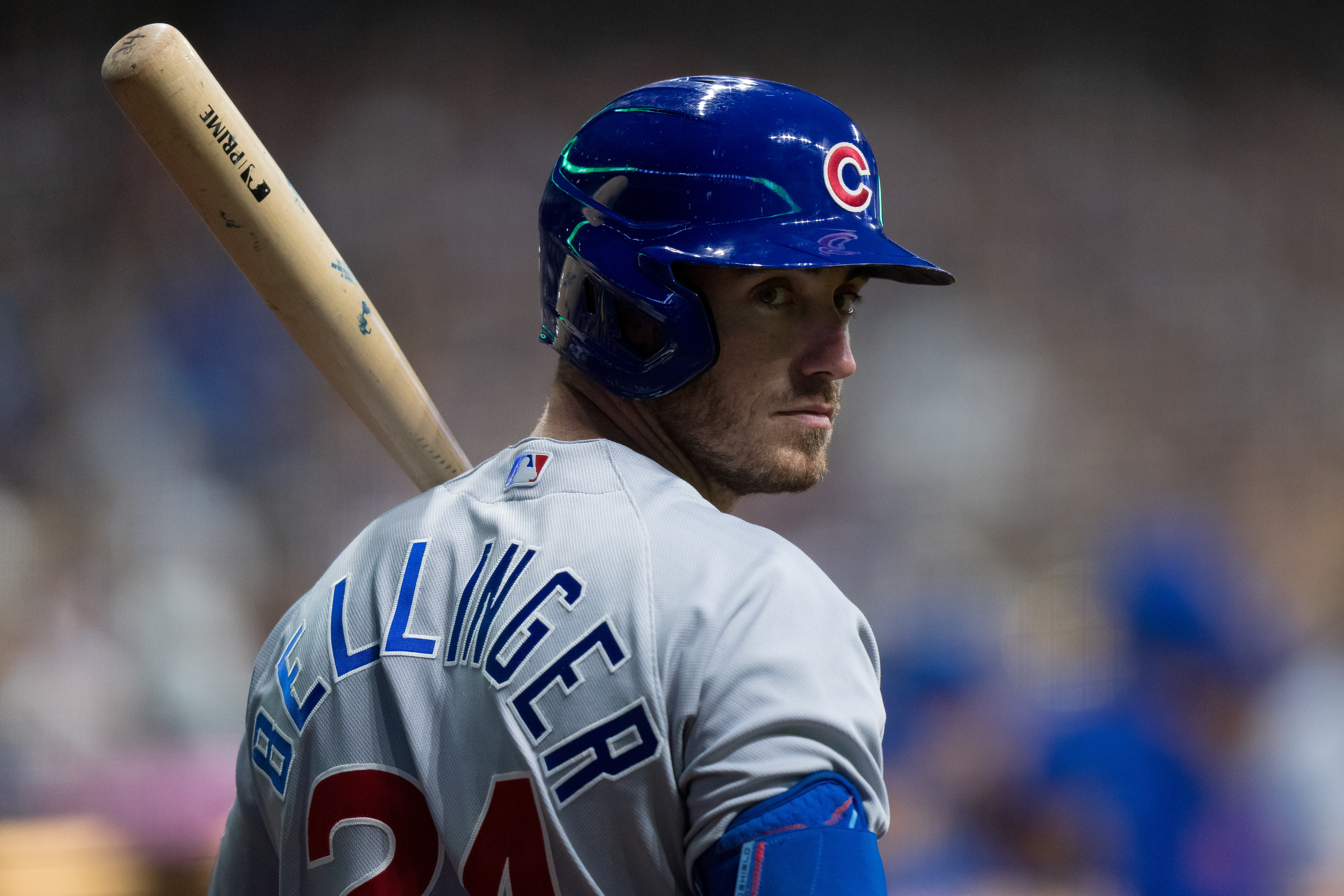 Cody Bellinger of the Chicago Cubs looks on in a game against the Milwaukee Brewers at American Family Field on September 30, 2023 in Milwaukee, Wisconsin.