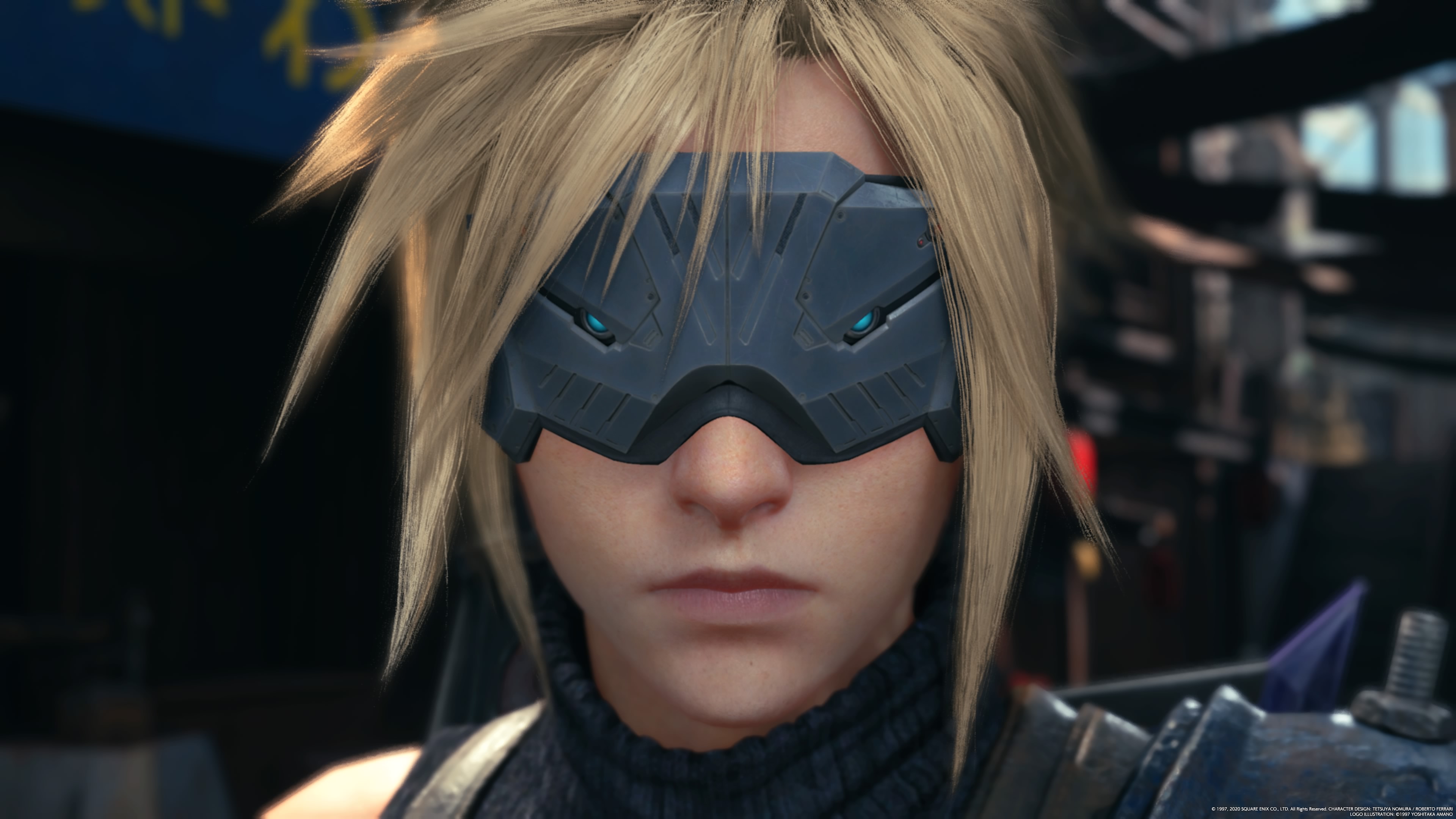Cloud from the Final Fantasy 7 Remake wearing VR googles
