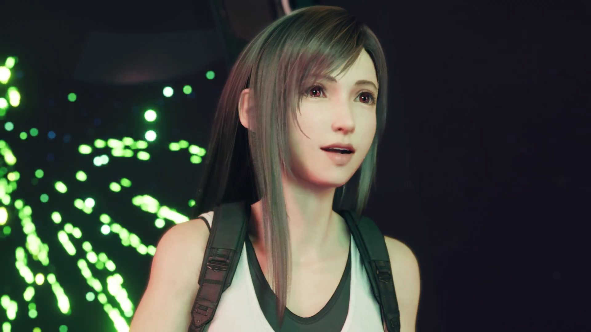 Tifa stares ahead while riding the Gold Saucer ferris wheel in FF7 Rebirth