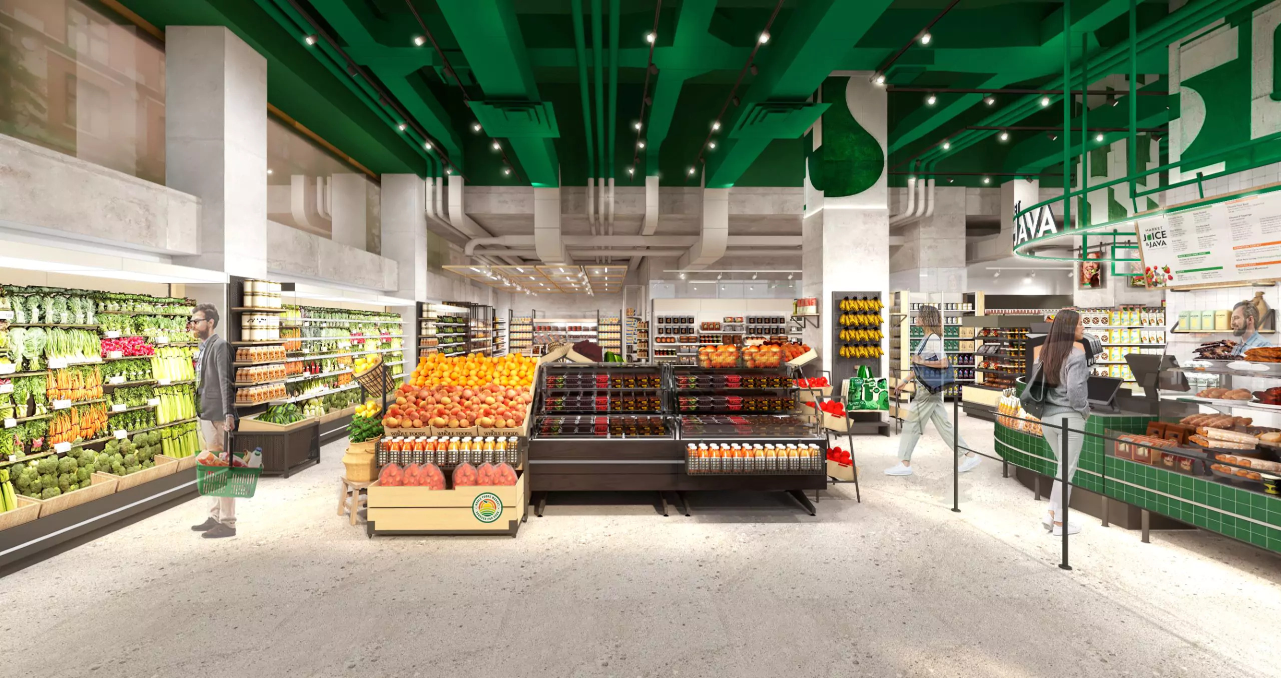 A rendering of the smaller Whole Foods Daily Shop.