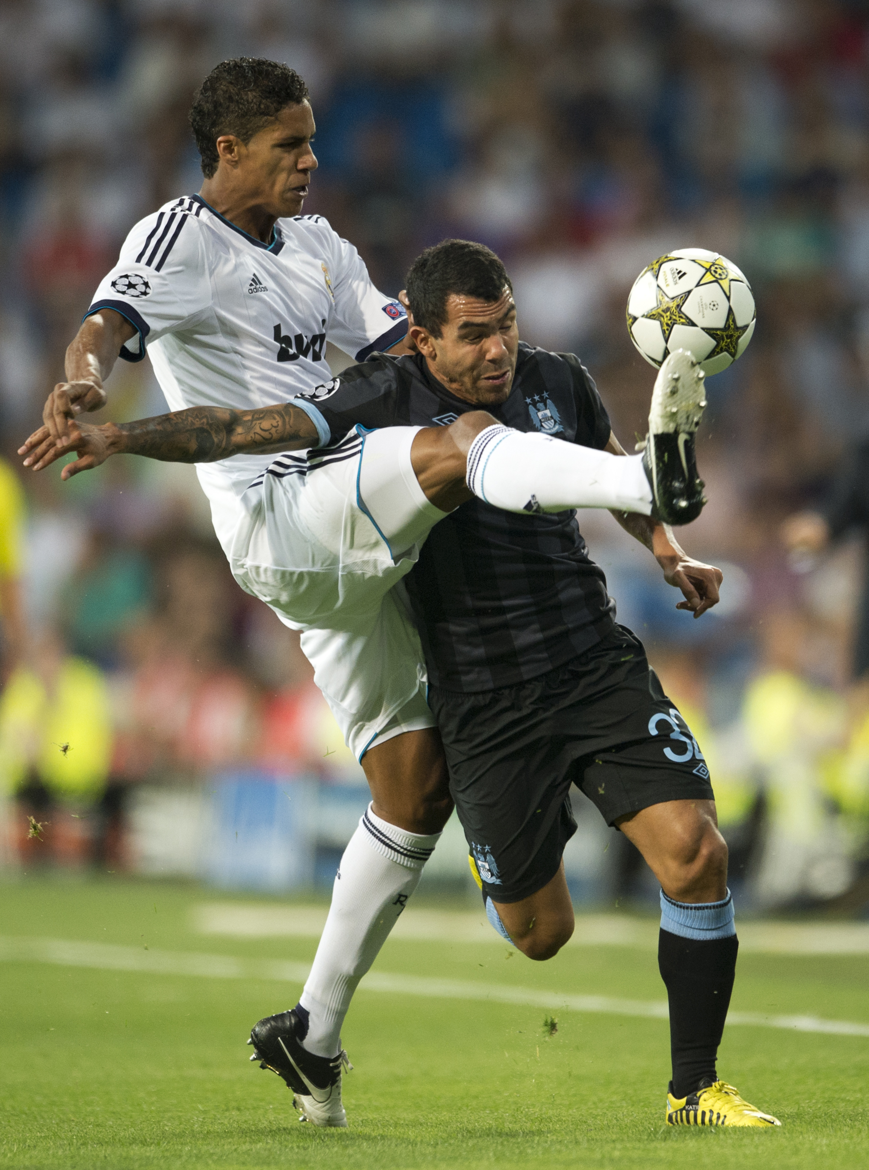 Real Madrid's man of the moment -- Raphael Verane -- telling Carlos Tevez to 'piss off' 
