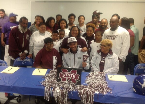 Ross and family all decked out in maroon and white
